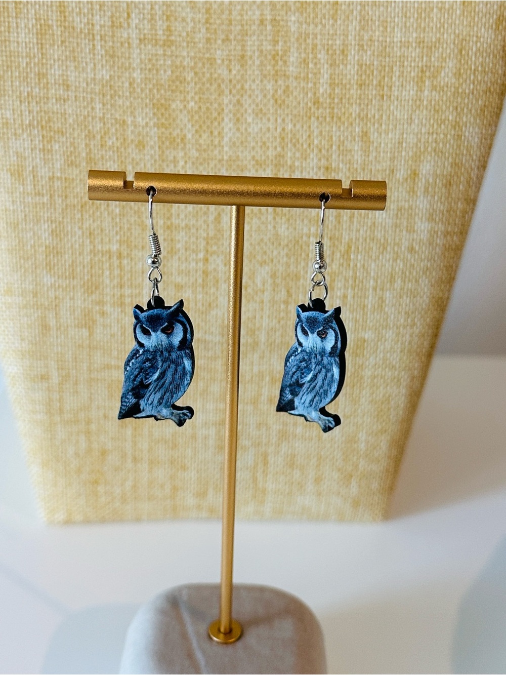 Fashion Jewelry Gray Owl Dangle Earrings - Women Jewelry